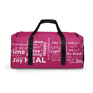 "FEARLESS" pink with white text Duffle bag - The Fearless Shop