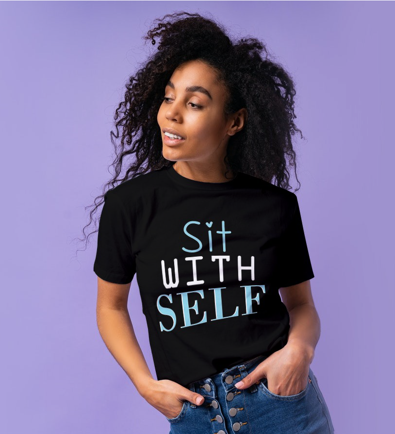 "SIT WITH SELF" Short-Sleeve Unisex women's T-Shirt - The Fearless Shop