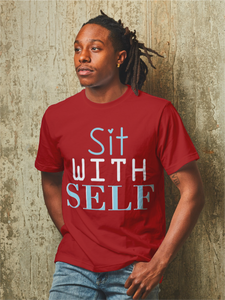 "SIT WITH SELF" Short-Sleeve Unisex men's T-Shirt - The Fearless Shop