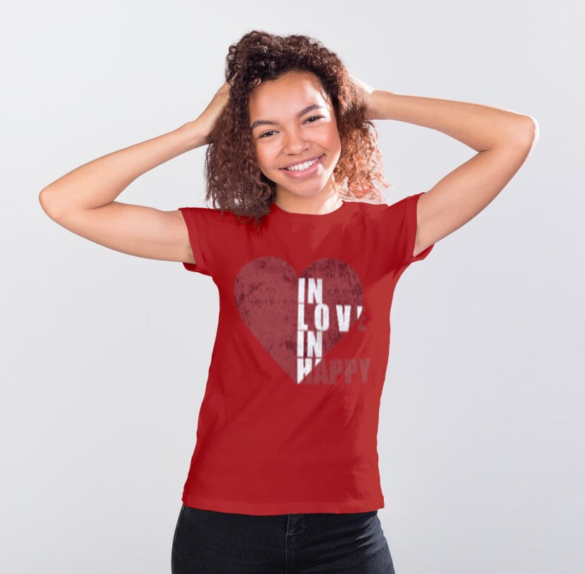 "In Love In Happy" Short-Sleeve Unisex women's T-Shirt - The Fearless Shop