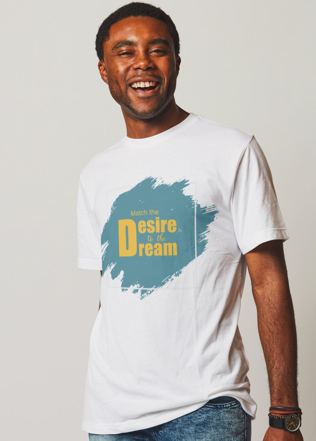 "Match the desire to the dream" Short-Sleeve Unisex men's T-Shirt - The Fearless Shop