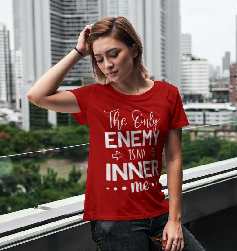"My only enemy is my inner me" Short-Sleeve Unisex women's T-Shirt - The Fearless Shop