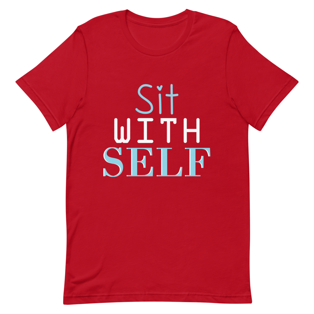 "SIT WITH SELF" Short-Sleeve Unisex men's T-Shirt - The Fearless Shop