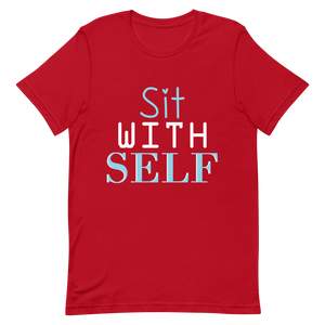 "SIT WITH SELF" Short-Sleeve Unisex men's T-Shirt - The Fearless Shop
