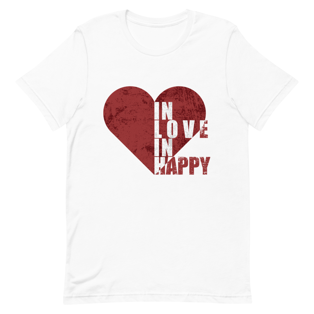 "In Love In Happy"  Short-Sleeve Unisex men's T-Shirt - The Fearless Shop