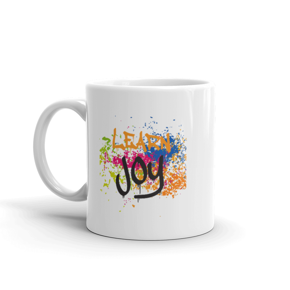 "Learn Joy" White glossy mug - The Fearless Shop