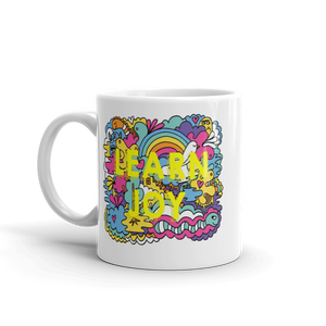 "Learn Joy" White glossy mug - The Fearless Shop