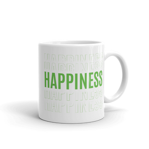 "Happiness"  White glossy mug - The Fearless Shop
